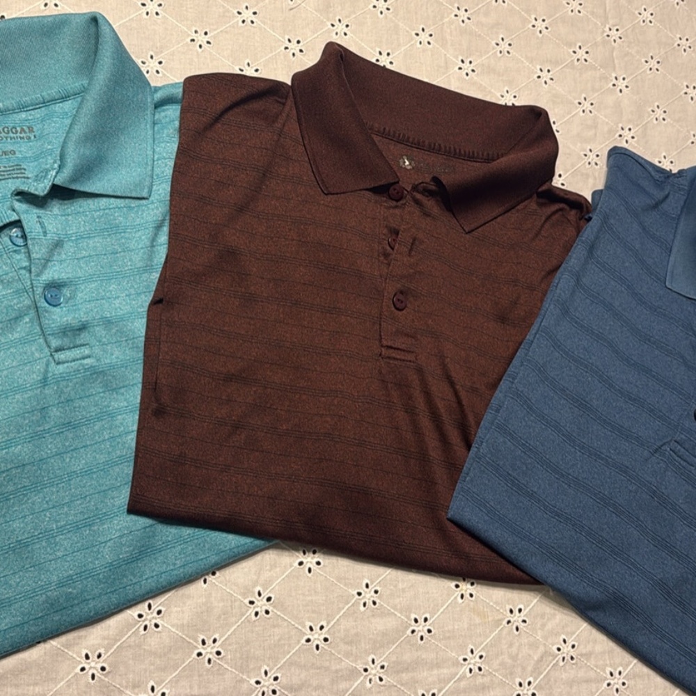Men’s Polo Shirt Bundle Lot of 3 Haggar Van Heusen XXL Short Sleeve